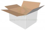 Белая четырехклапанная коробка 415x330x240