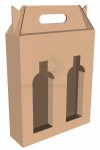 Бурая коробка чемодан под 2 бутылки 270x75x320