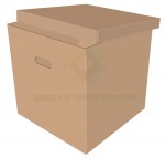 Бурая коробка со съемной крышкой 500х500х500