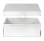 Белая картонная коробка со съемной крышкой 300х145х130