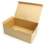 Бурая картонная коробка со съемной крышкой 260х125х120