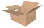 Бурая картонная коробка с ручками 470x380x253